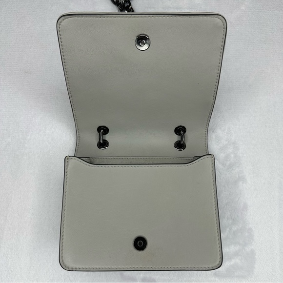 Tory Burch Alexa Quilted Mini Gray Leather Shoulder / Crossbody Bag Chain Strap - Picture 5 of 12